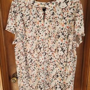 White Torrid Georgette Keyhole Blouse Size 2